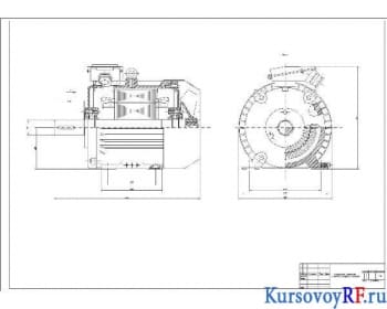 Курсовой расчёт характеристик трёхфазного асинхронного двигателя мощностью 22кВт на основе типовой конструкции двигателя серии 4А