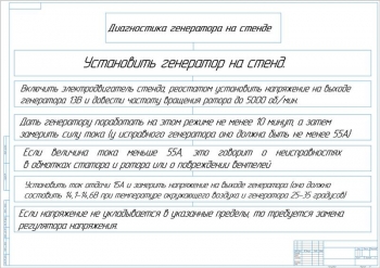Поэтапная схема диагностики генератора на стенде, А1