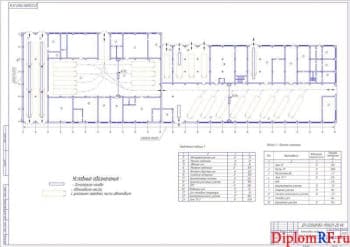 Чертеж компоновки главного корпуса производственного (формат А1)