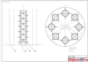 Чертеж сборочный оправка для ионного азотирования (формат А1)