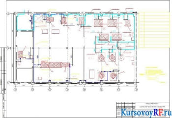 Размещение внутрицеховых газопроводов Г1 и Г2