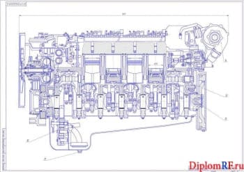 Проект V-го дизельного двигателя мощностью 400 кВт для магистрального тягача