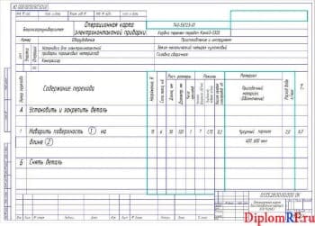 Чертёж операционной карты восстановления корпуса КПП КамАЗ (формат А2)