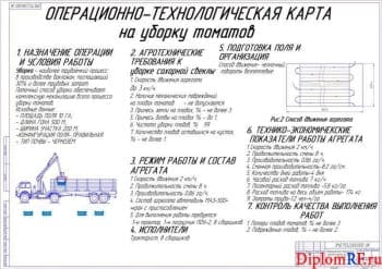 Чертёж операционно-технологической карты на уборку томатов (формат А1)