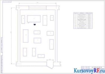 Чертеж плана участка для разборки компрессоров автомобиля КамАЗ