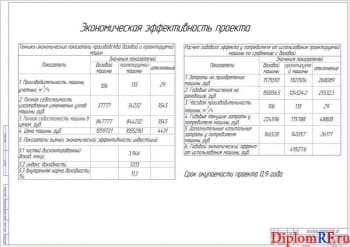 Показатели экономической эффективности проекта (формат А1)