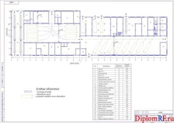 Чертёж планировки главного производственного корпуса (формат А1)