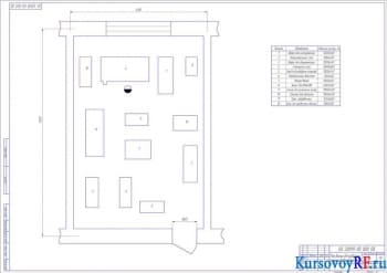 План участка для разборки компрессоров автомобиля КамАЗ