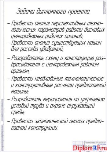 Чертеж задачи дипломного проекта (формат А1)