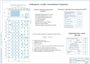 8.	Технический чертеж освещения склада, А1