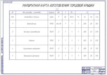 Маршрутная карта изготовления торцовой крышки(ф.А1)