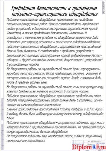 Чертёж техники безопасности (формат А1)