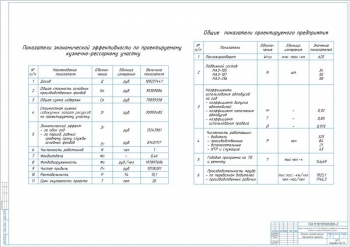 9.	Таблицы показателей экономической эффективности по проектируемому кузнечно-рессорному участку 