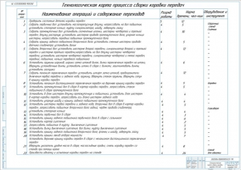 9.	Технологическая карта сборки коробки передачи МТЗ-80, А1